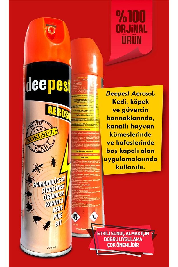 Aerosol 300 Ml Haşere Öldürücü Hamamböceği Sivrisinek Öldürücü - 4