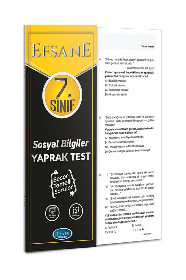 7.sınıf Tüm Dersler Yaprak Test Seti - 5