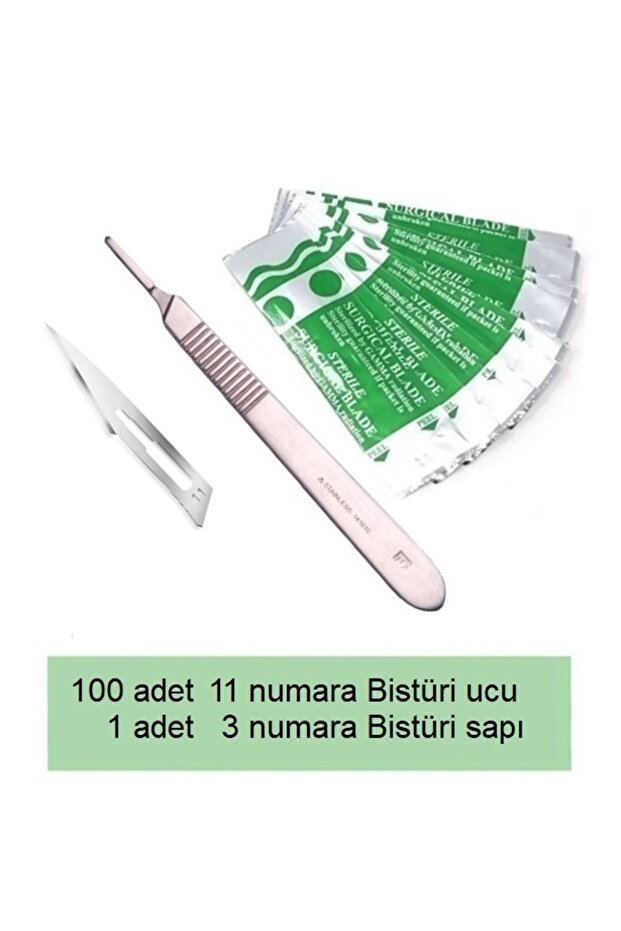 Bistüri Neşter Sapı No:3 (100 Adet 11 Numara Bistüri Ucu Ile Birlikte ) - 1