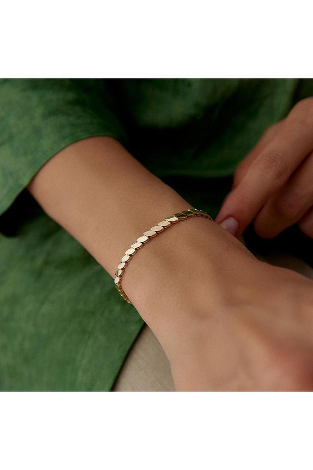 Başak Model Sıralı Altın Bileklik 14 Ayar - 2