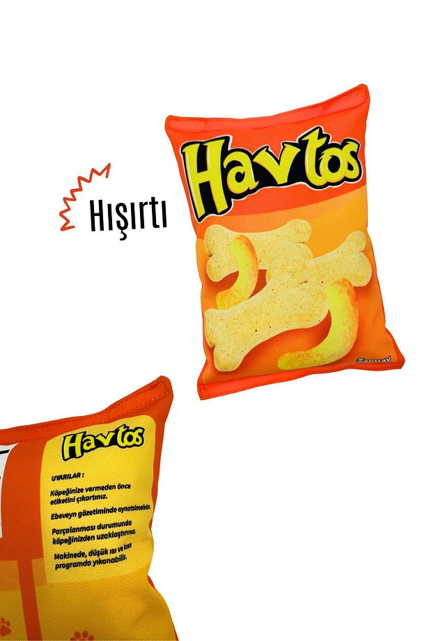 Havtos Peluş Cips Hışırtı Sesli Köpek Oyuncağı Cips Şeklinde Ses Çıkaran Köpek Oyun Arkadaşı - 8