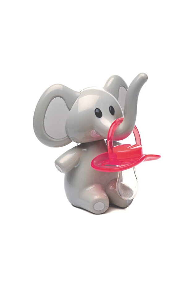 Elephant Pacifier Holder – Grey With Grey Ears – Keeps Pacifier Clean, Travel-friendly For Baby