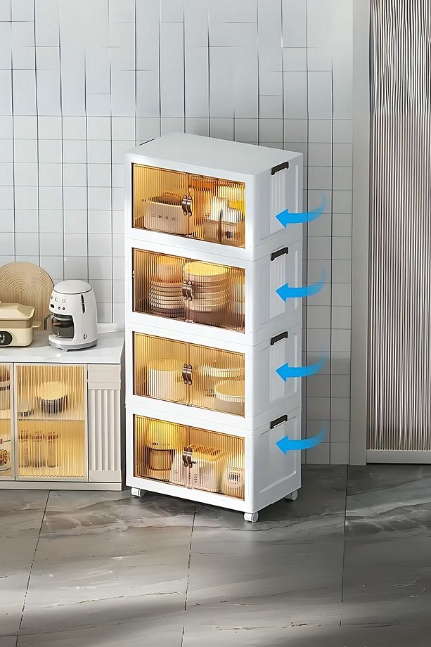 Katlanabilir Modüler Dolap 4 lü 54 cm x 31,7 cm x 127 cm - 5