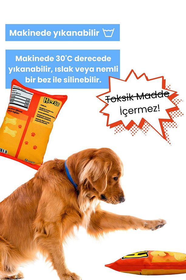 Havtos Peluş Cips Hışırtı Sesli Köpek Oyuncağı Cips Şeklinde Ses Çıkaran Köpek Oyun Arkadaşı - 5