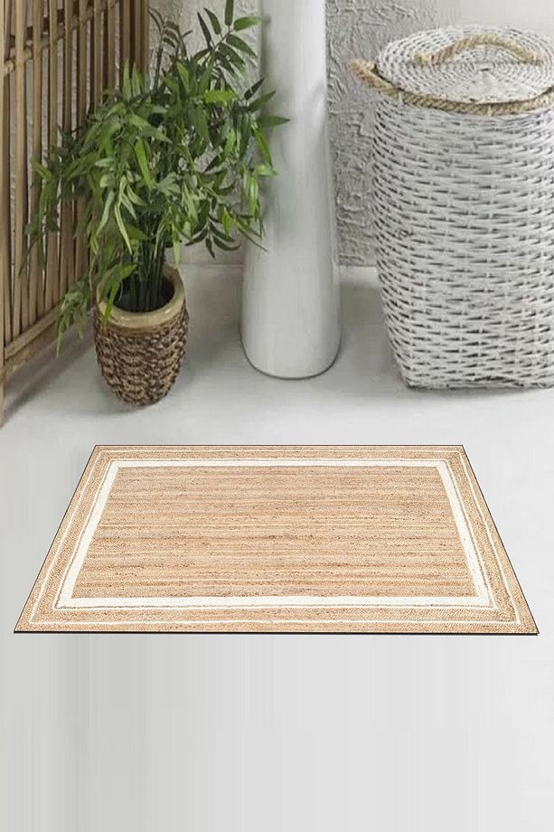 Hasır Jüt Sisal Desenli Baskılı Modern Iç Ve Dış Kapı Önü Paspası Jtskp-10 - 1