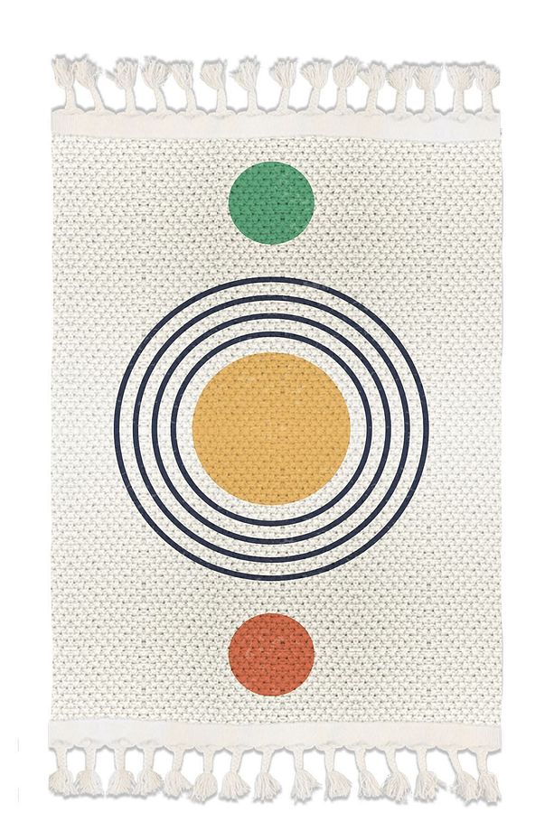 Else Desenli Yıkanabilir Modern Tekli Banyo Paspası Halı Vintage Dokuma Kilim 50x80cm Byns-10 - 3