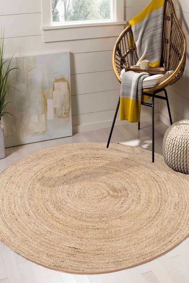 Düz Bolero Örme Jüt Örgü Halı Hasır Kilim - 1