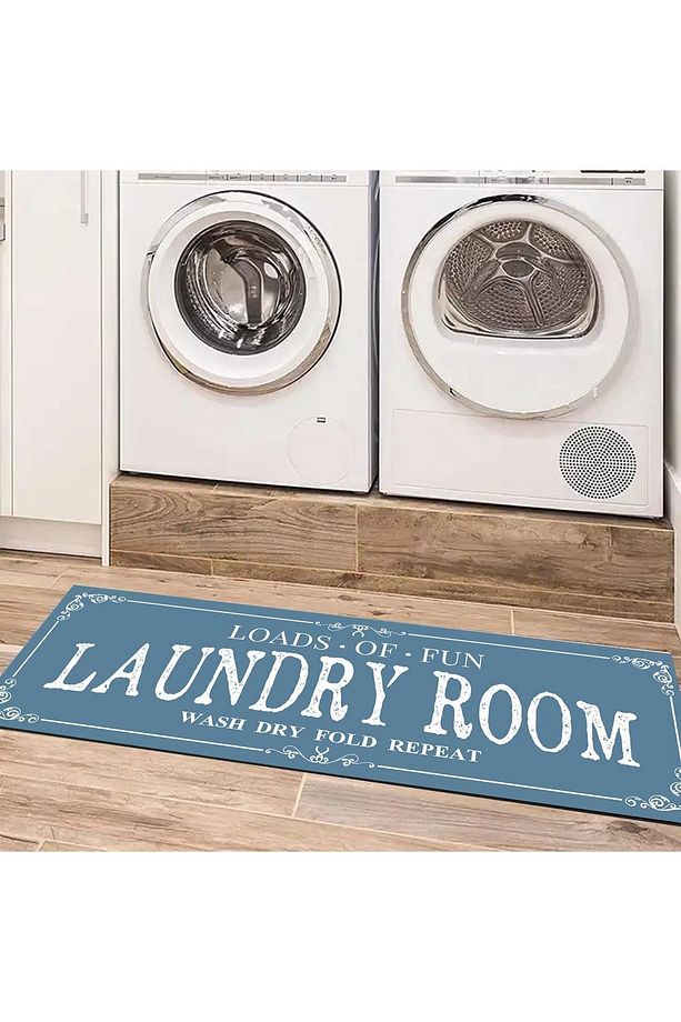 Else Mavi Çamaşır Kurutma Makinesi Duş Önü Kaymaz Yıkanabilir Banyo Paspası Halısı 60x140cm - 2