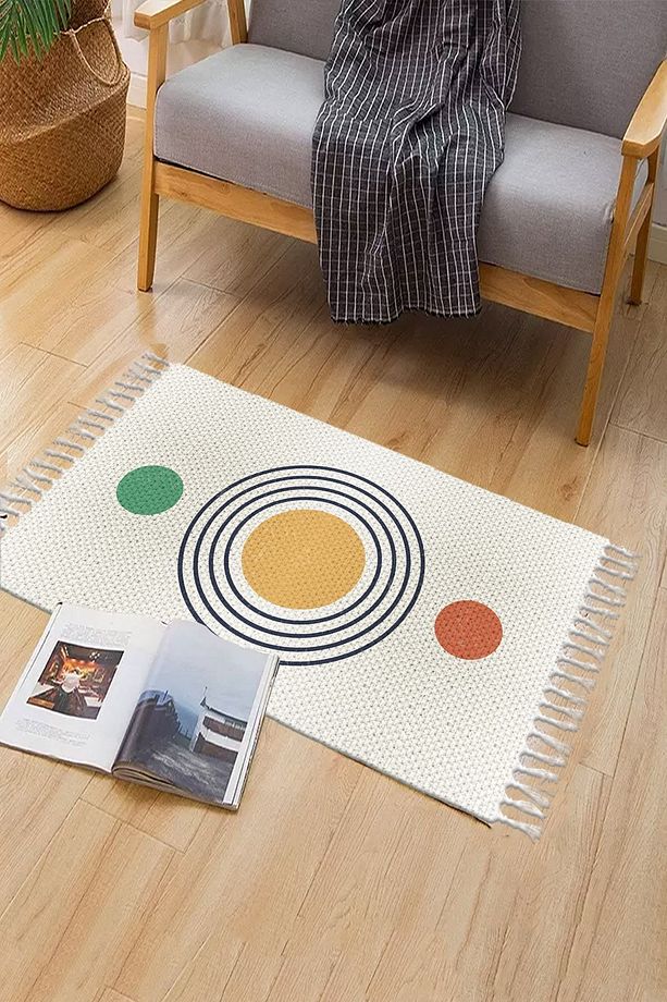 Else Desenli Yıkanabilir Modern Tekli Banyo Paspası Halı Vintage Dokuma Kilim 50x80cm Byns-10 - 2