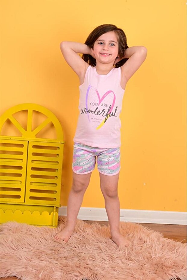girl's suspender pajamas set wonderful pink