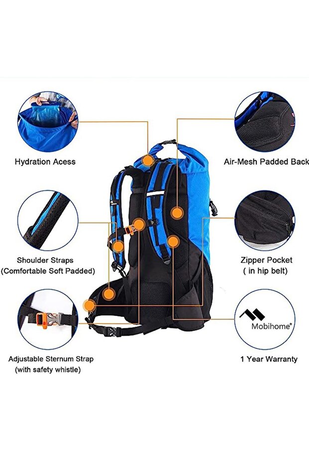 حقيبة ظهر للمشي لمسافات طويلة سعة 35 لتر - 4