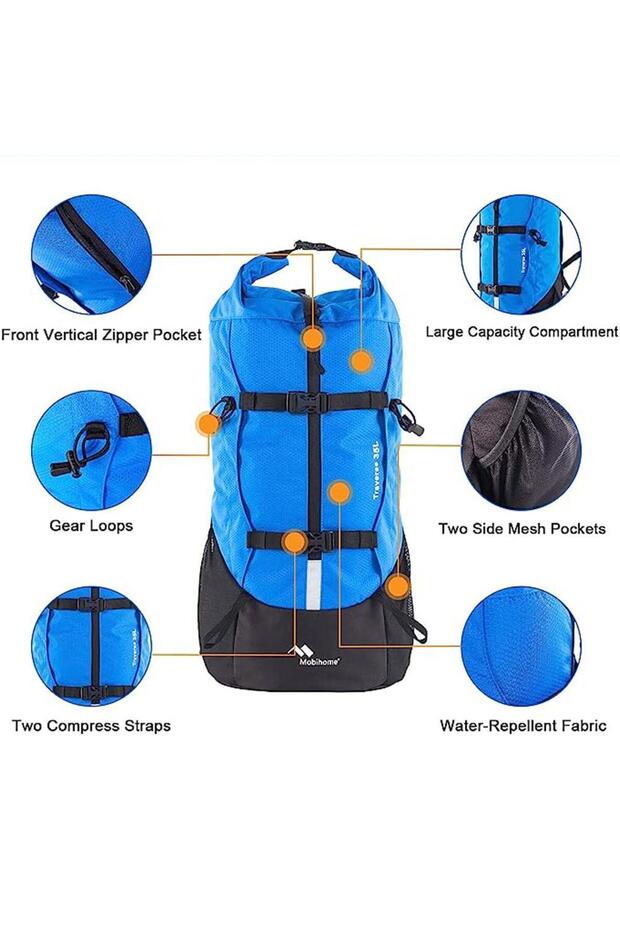 حقيبة ظهر للمشي لمسافات طويلة سعة 35 لتر - 3
