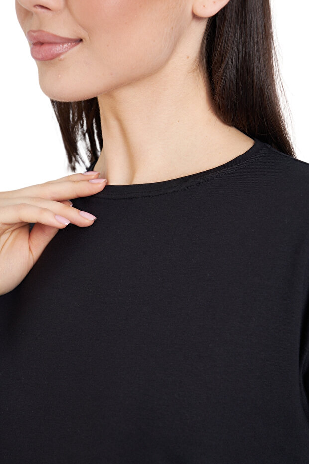 Uzun Kollu Basic Tişört - 5