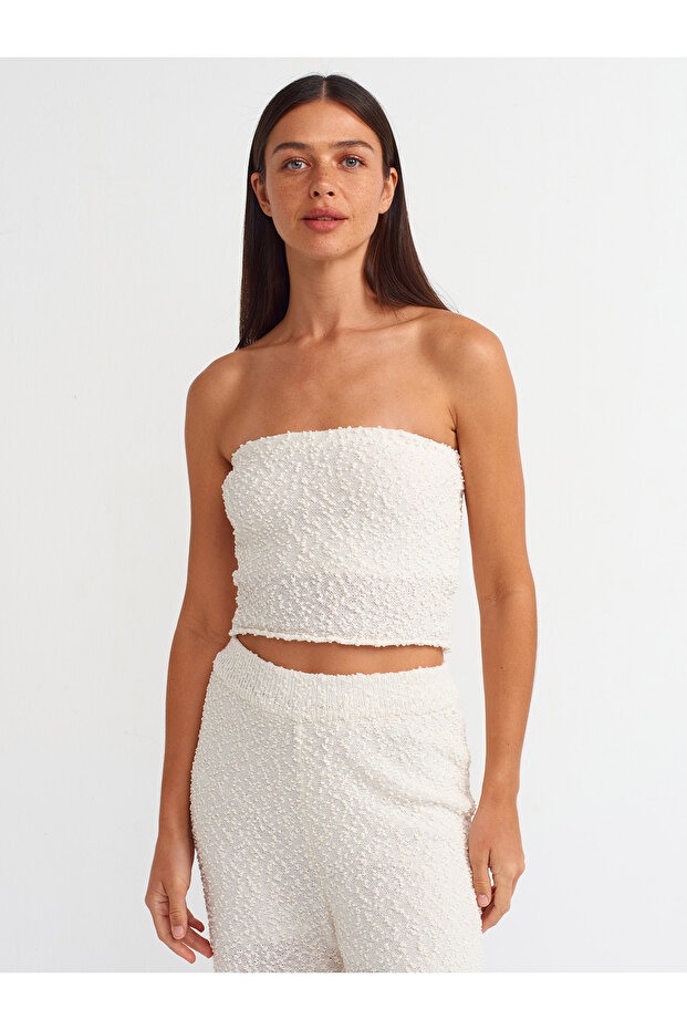 10575 موديل سترة تريكو مبطنة باللون الأبيض - 1