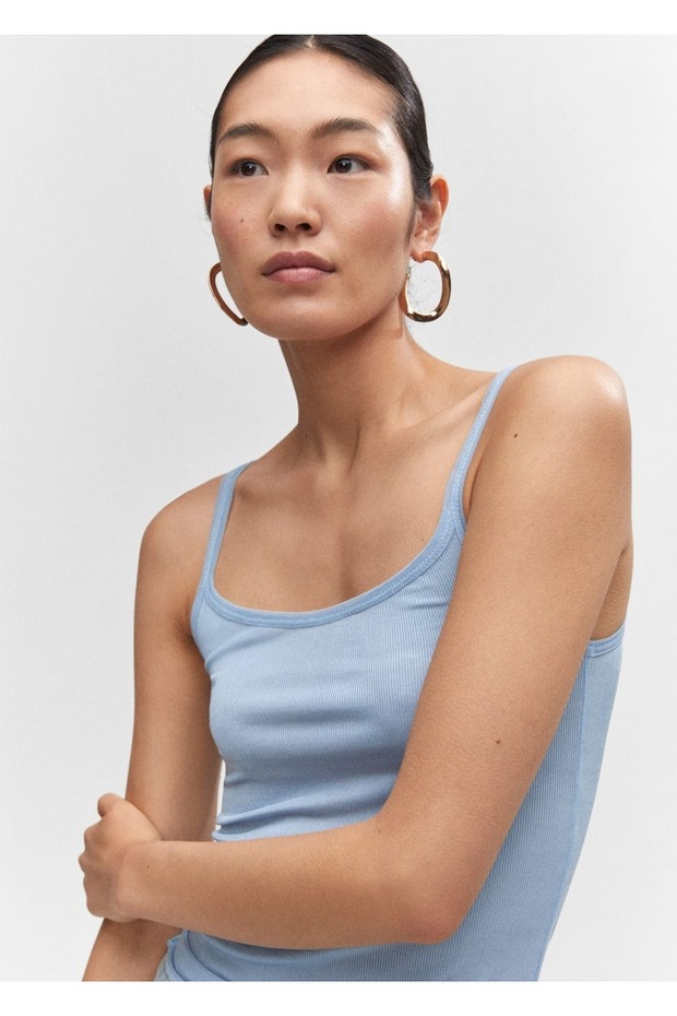 Ribana askılı bluz - 6