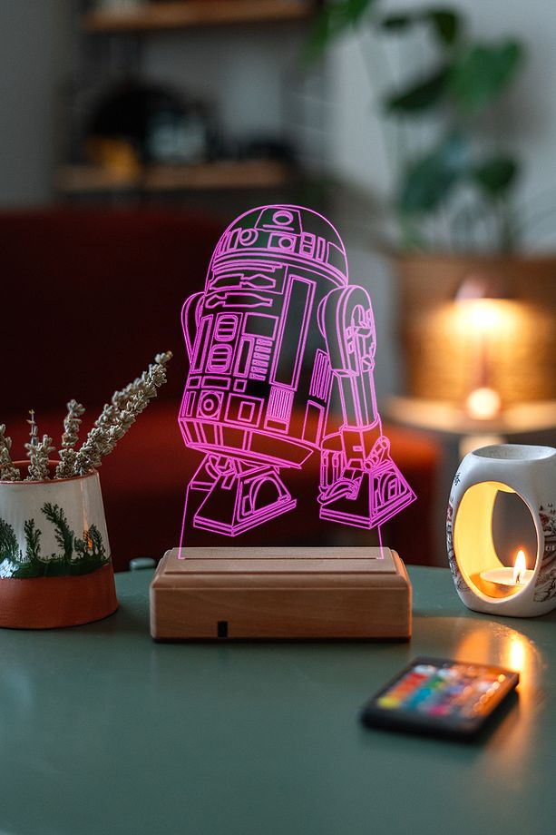 Star Wars R2d2 Droid/Robot 3d 16 Renk Gece Lambası - 4