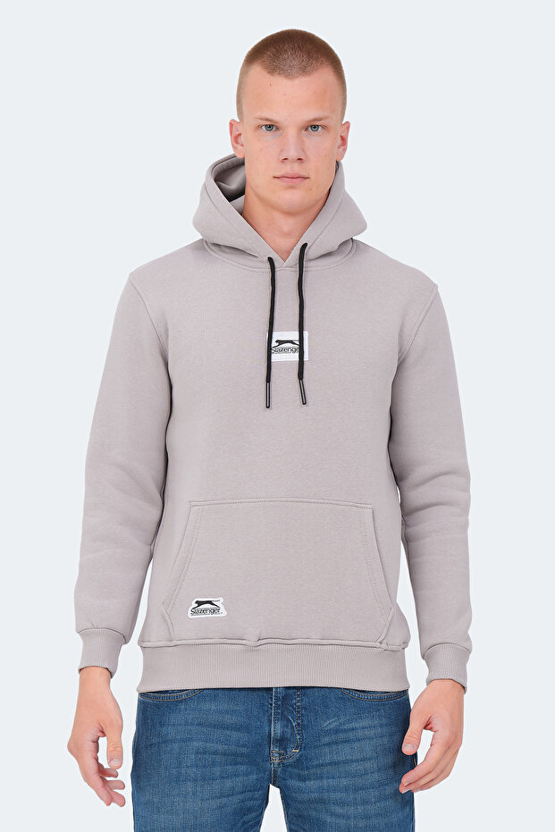 Ophir I Men's Hooded Pocket Stone Gray Sweatshirt
