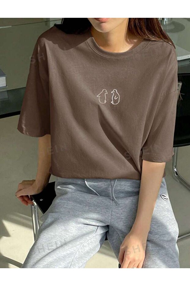 Penguin Printed Cotton Crew Neck T-shirt