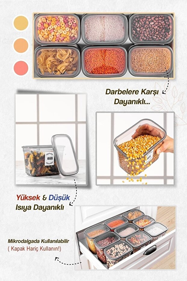 12-Piece Via Label Rectangular Storage Container - Food Storage Jar Set 4x(1.3 LT-2 LT-3.2 LT) - 2