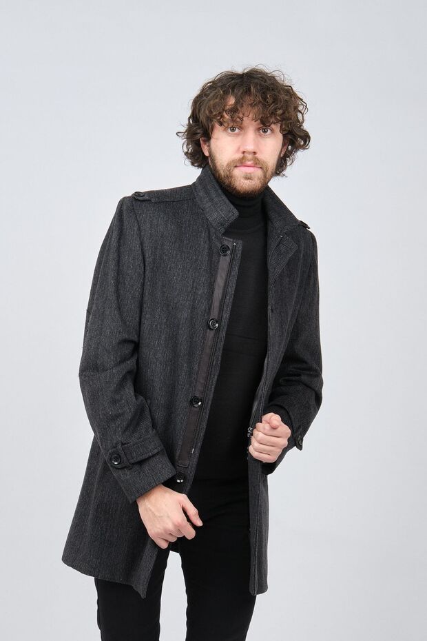 معطف رمادي للرجال - 1