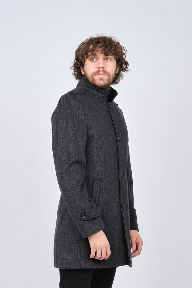 معطف رمادي للرجال - 4