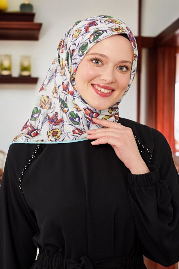 وشاح رياضي من القطن بنقشة الزهور