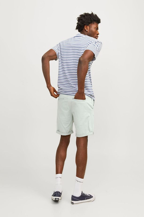 Yeşil Erkek Regular Fit Duble Paça Chino Şort JPSTBOWIE JJSHORTS SOLID SN - 4