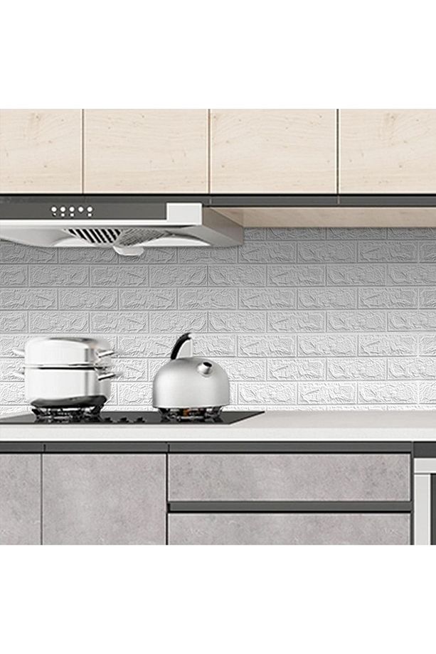 1 m2 6 Adet Kendinden Yapışkanlı Mutfak Fayans Duvar Kağıdı Paneli 3d - 6