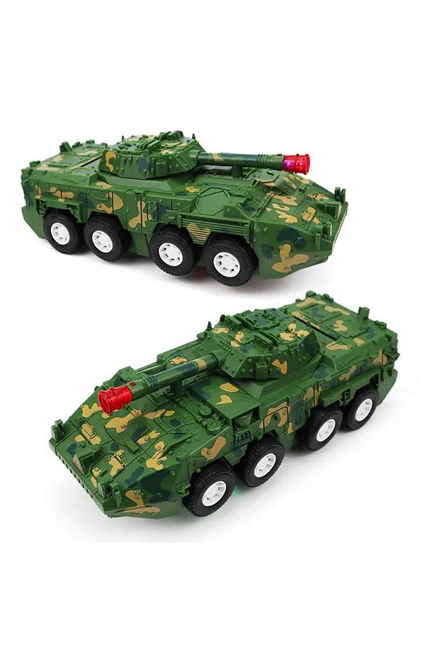Transformers Robot Olan Tank Sesli Işıklı Çarpıp Dönen Askeri Zırhlı(VİDEOLU) - 4