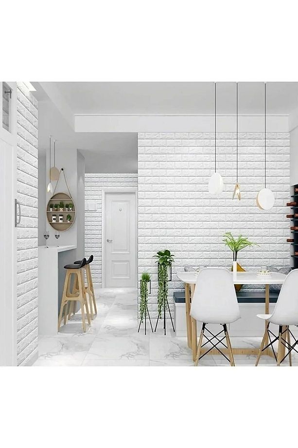 70x7 Cm Duvar Paneli Beyaz 3d Dekoratif Kendinden Yapışkanlı Esnek Duvar Kağıdı Kaplama Köpük - 5