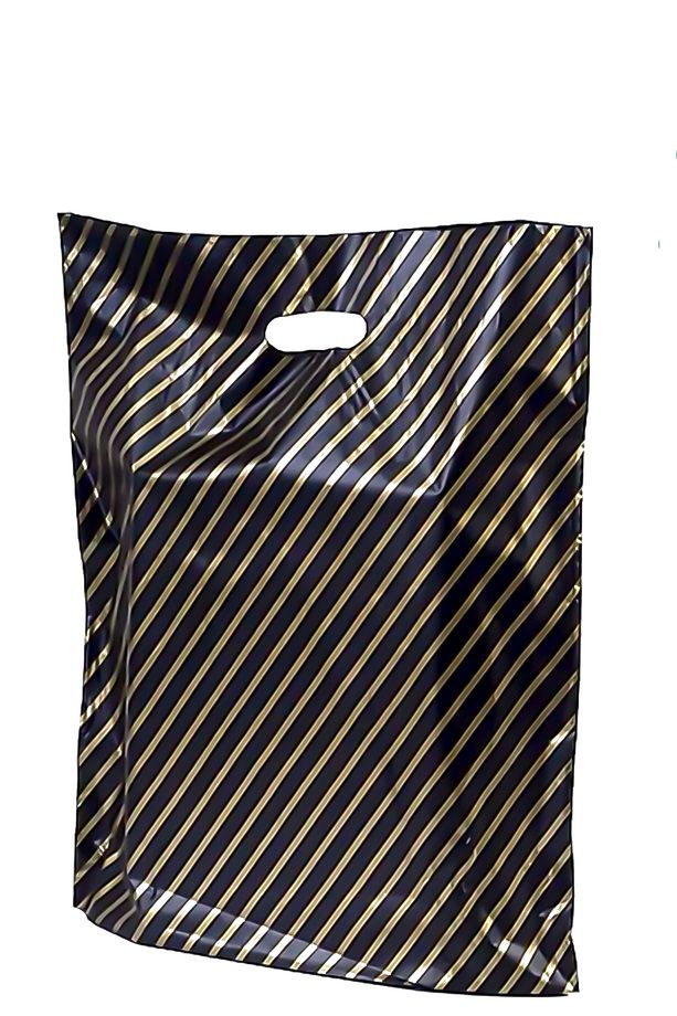 Takviyeli Torba Diagonal Desenli Sağlam Dayanıklı Kulplu Lüks Alışveriş Poşeti 2 No 50 Ad 26x38 - 5