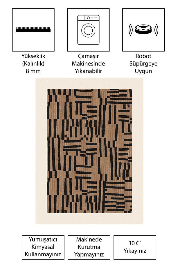 Modern Dijital Baskı Dört Mevsim Yıkanabilir Kaymaz Taban Salon Halısı Mutfak Halısı Yolluk YVH - 4