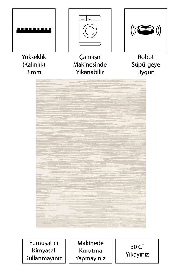 Modern Dijital Baskı Dört Mevsim Yıkanabilir Kaymaz Taban Salon Halısı Mutfak Halısı Yolluk YVC - 5