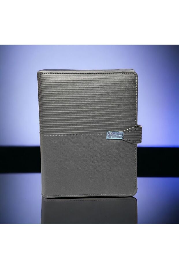 Striped Model Organizer Thermo Leather with Calculator - Mechanized 2026 Organizer Luxury Agenda