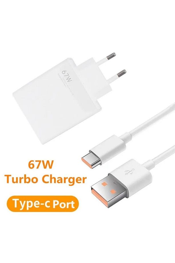 Type-c 67w Tüm Type-c Telefonlara Uyumlu Turbo Hızlı Şarj Adaptörü Ve Kablo Set - 5