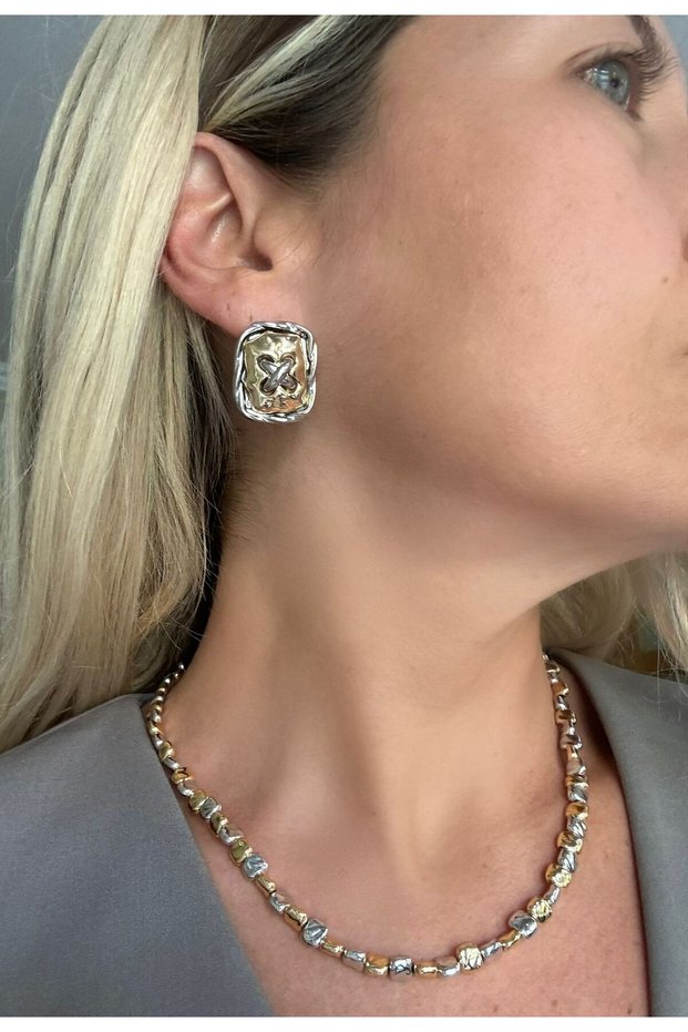 Imported Steel Mix Color X Earrings