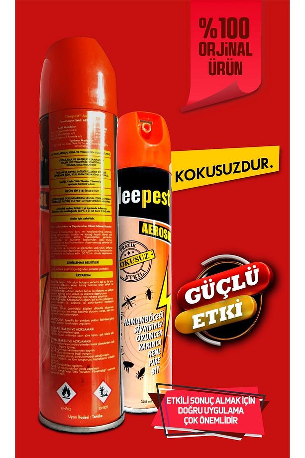 Aerosol 300 Ml Haşere Öldürücü Hamamböceği Sivrisinek Öldürücü - 3