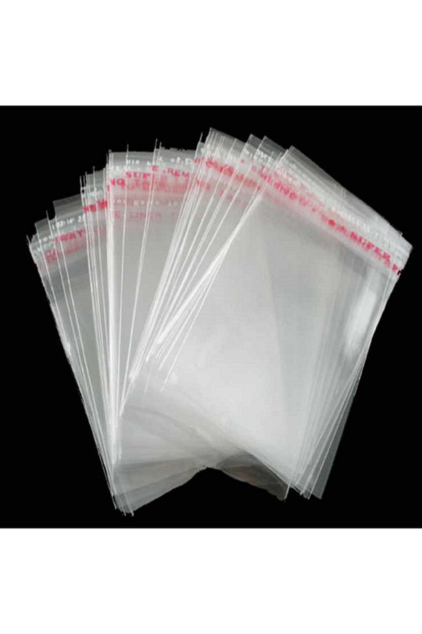 Şeffaf Bantlı Jelatin Yapışkanlı Poşet Şeffaf Bantlı Opp 7x20 Cm 50 Adet - 1