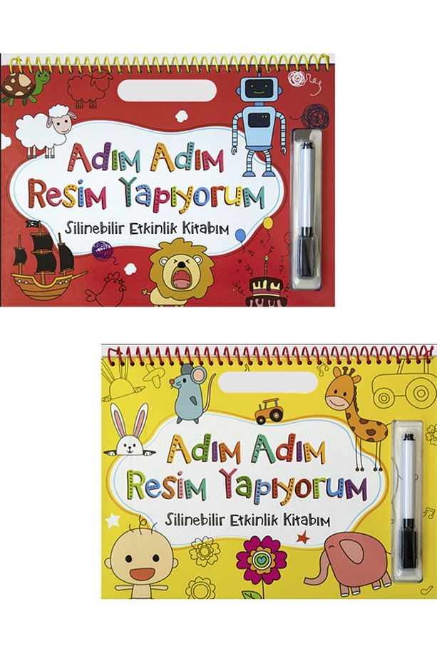 Silinen Kitaplar Serisi Adım Adım Resim Yapıyorum Kırmızı Ve Sarı Kitap Seti - 1
