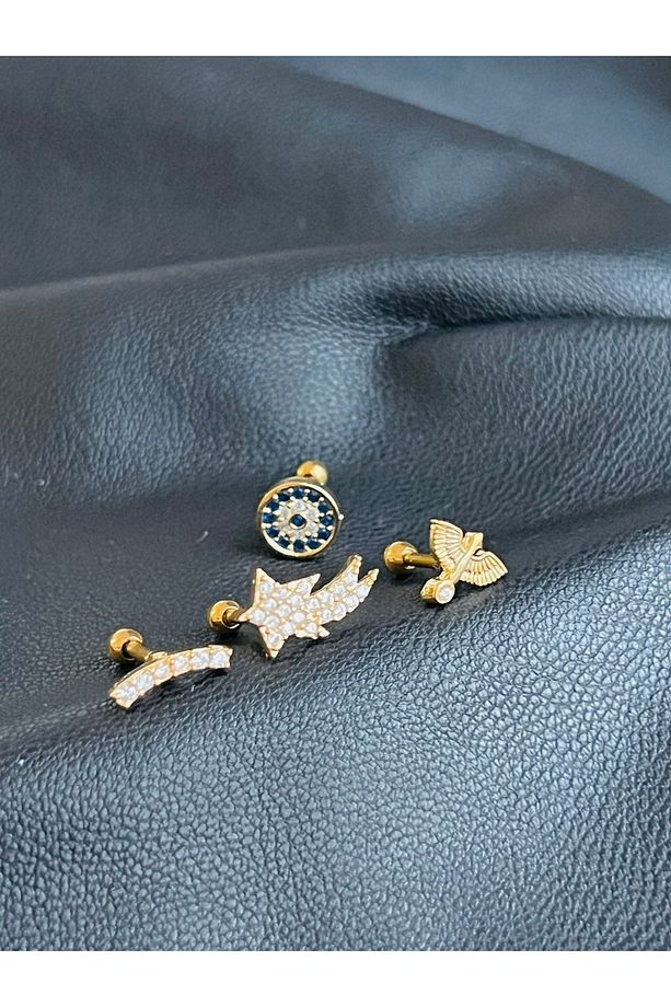 Çelik Kıkırdak Helix Tragus Piercing(4 Adet) - 5