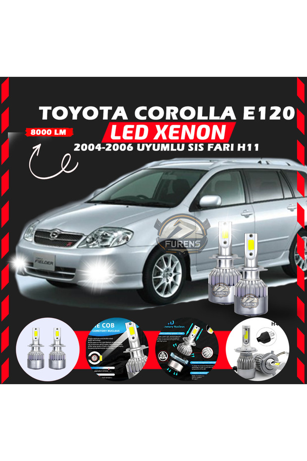 Toyota Corolla E120 2004-2006 Sis Farı Uyumlu Şimşek Etkili Led Xenon Performance Series H11 - 1
