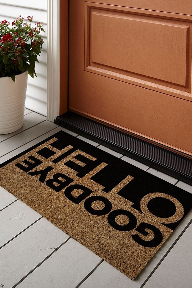 Hello Goodbye Desenli Modern Iç Ve Dış Kapı Önü Paspası Kps-4 - 1