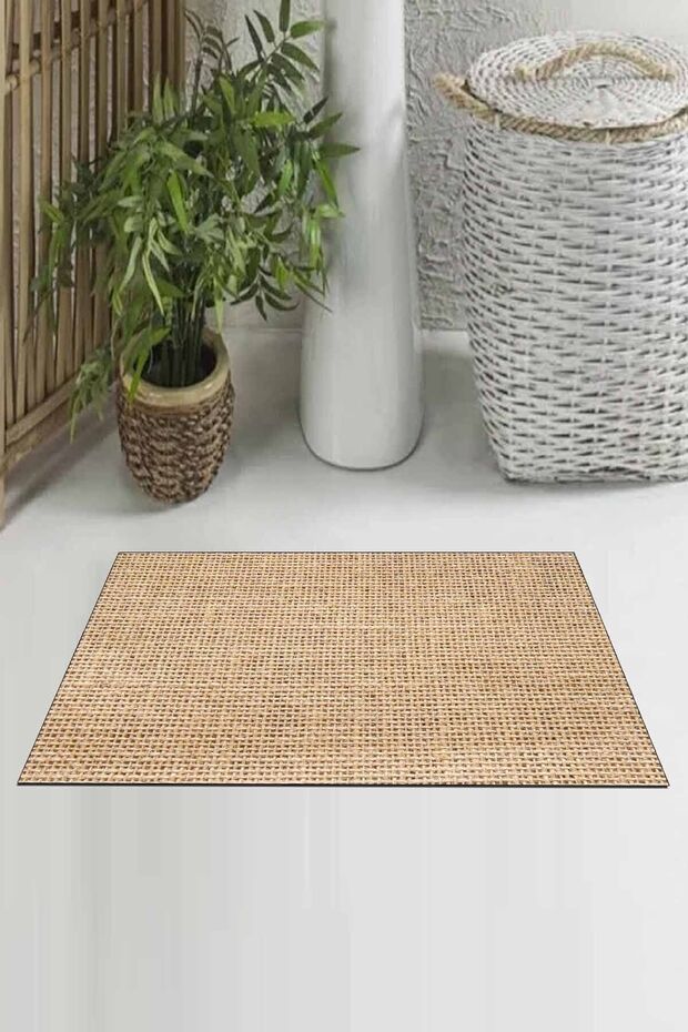 Hasır Jüt Sisal Desenli Baskılı Modern Iç Ve Dış Kapı Önü Paspası Jtskp-8 - 1