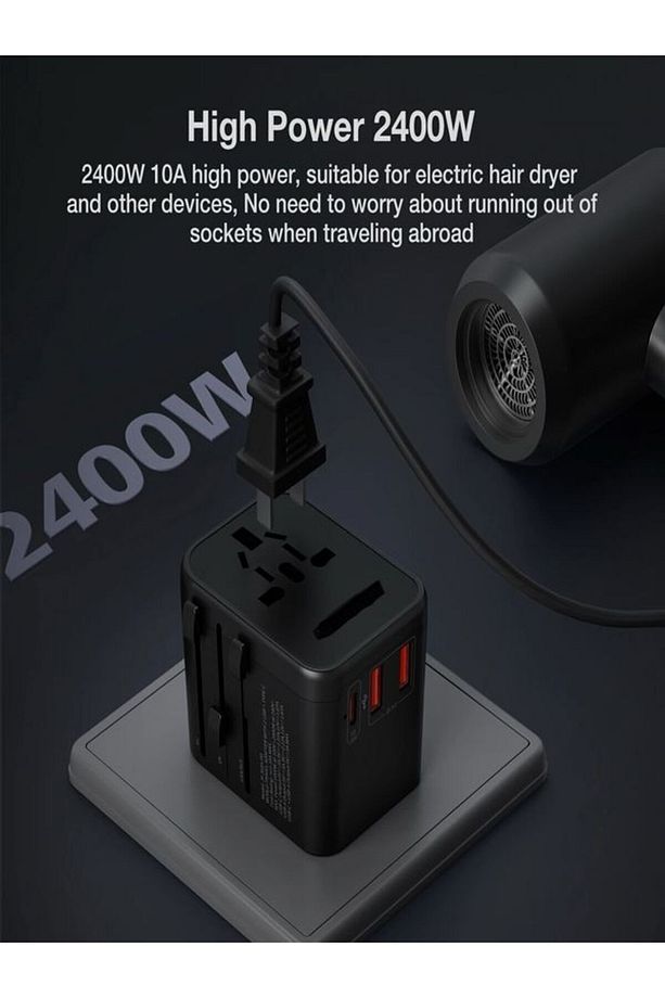 Fc-14 20w Global Seyahat Şarj Aleti - 2 Usb-a, 1 Pd-type-c Priz Adaptörü Çoğaltıcı - 7