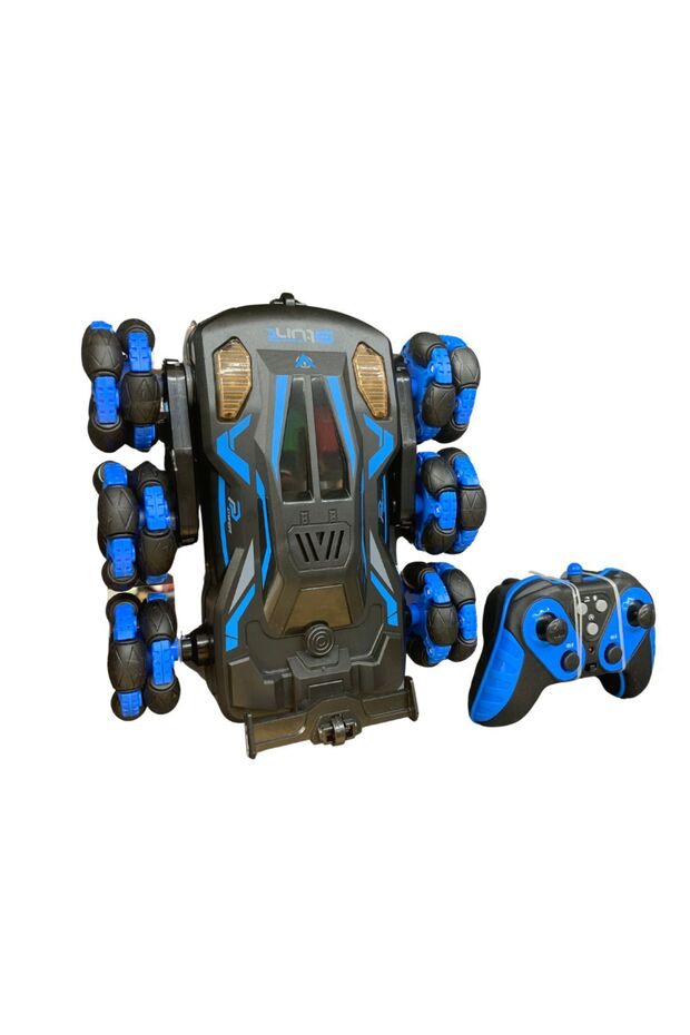 Stunt Racer Mavi 6 Tekerlek 360° Dönen Uzaktan Kumandalı Şarj Edilebilir Dublör Araba 2.4GHZ Control - 4