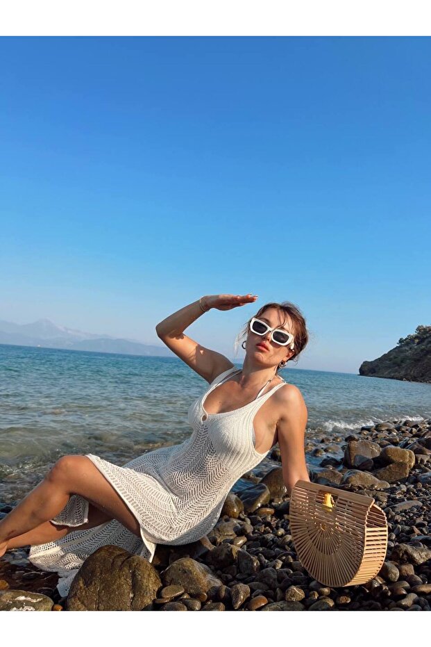 Triko Kadın Plaj Elbise - 3