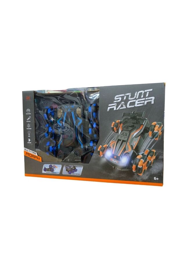 Stunt Racer Mavi 6 Tekerlek 360° Dönen Uzaktan Kumandalı Şarj Edilebilir Dublör Araba 2.4GHZ Control - 1