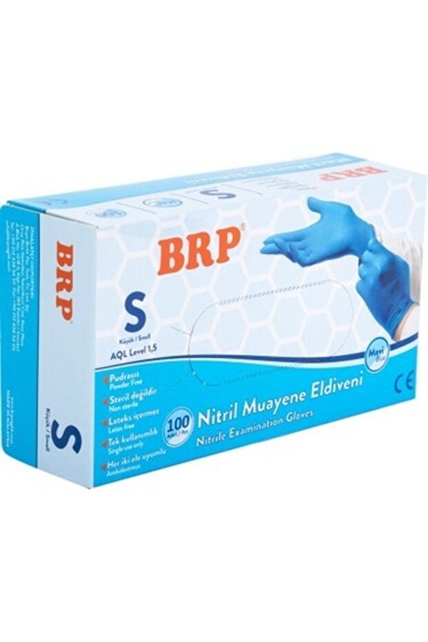 Pudrasız Mavi Nitril Eldiven Small. - 1