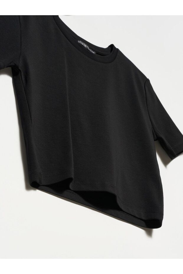 30124 Crop Tshırt-siyah - 3