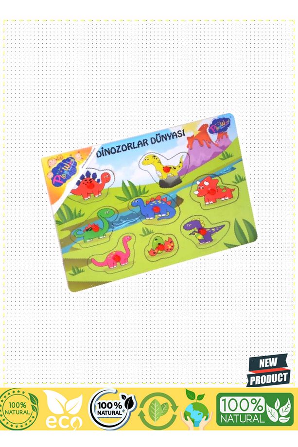 Ahşap Tutmalı Dinozorlar Dünyası Puzzle 5 Litre Kız Erkek Çocuk Oyuncakları Eğitici Oyuncaklar - 2